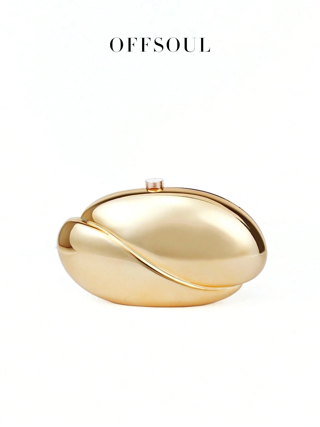 Wavy Metallic Oval Evening Bag, New Party Banquet Handbag With Asymmetrical Chain Strap, Shoulder & Crossbody Bag For Women, Wedding Items