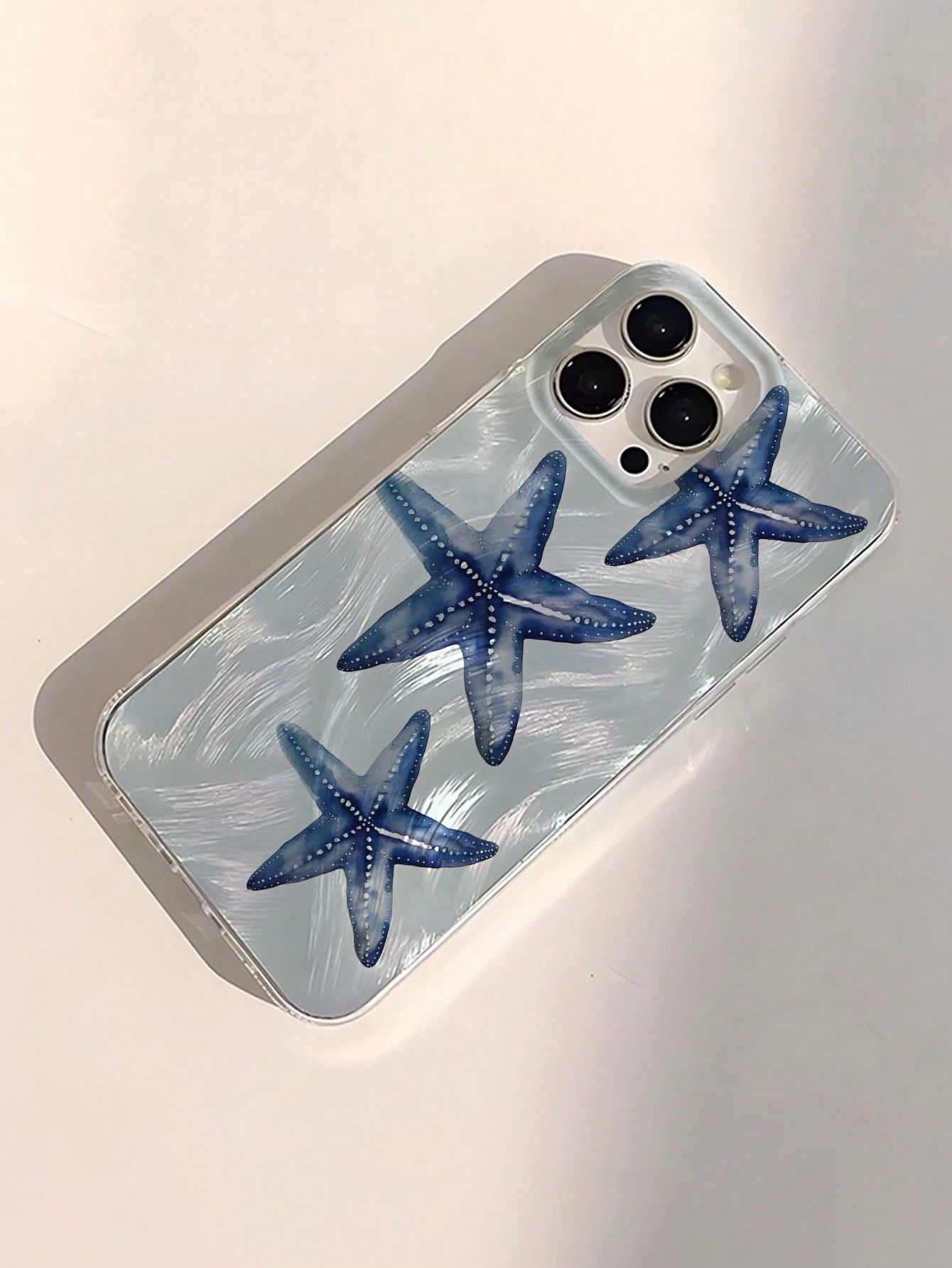 WeiMi Shockproof Ocean Elements Fashion Phone Case Green Starfish Pearlescent 1 Pc Shiny Waterproof Shockproof Anti-Slip Soft Phone Case Compatible With Iphone 16/16 Pro/16 Pro Max/16 Plus Anti-Fall S