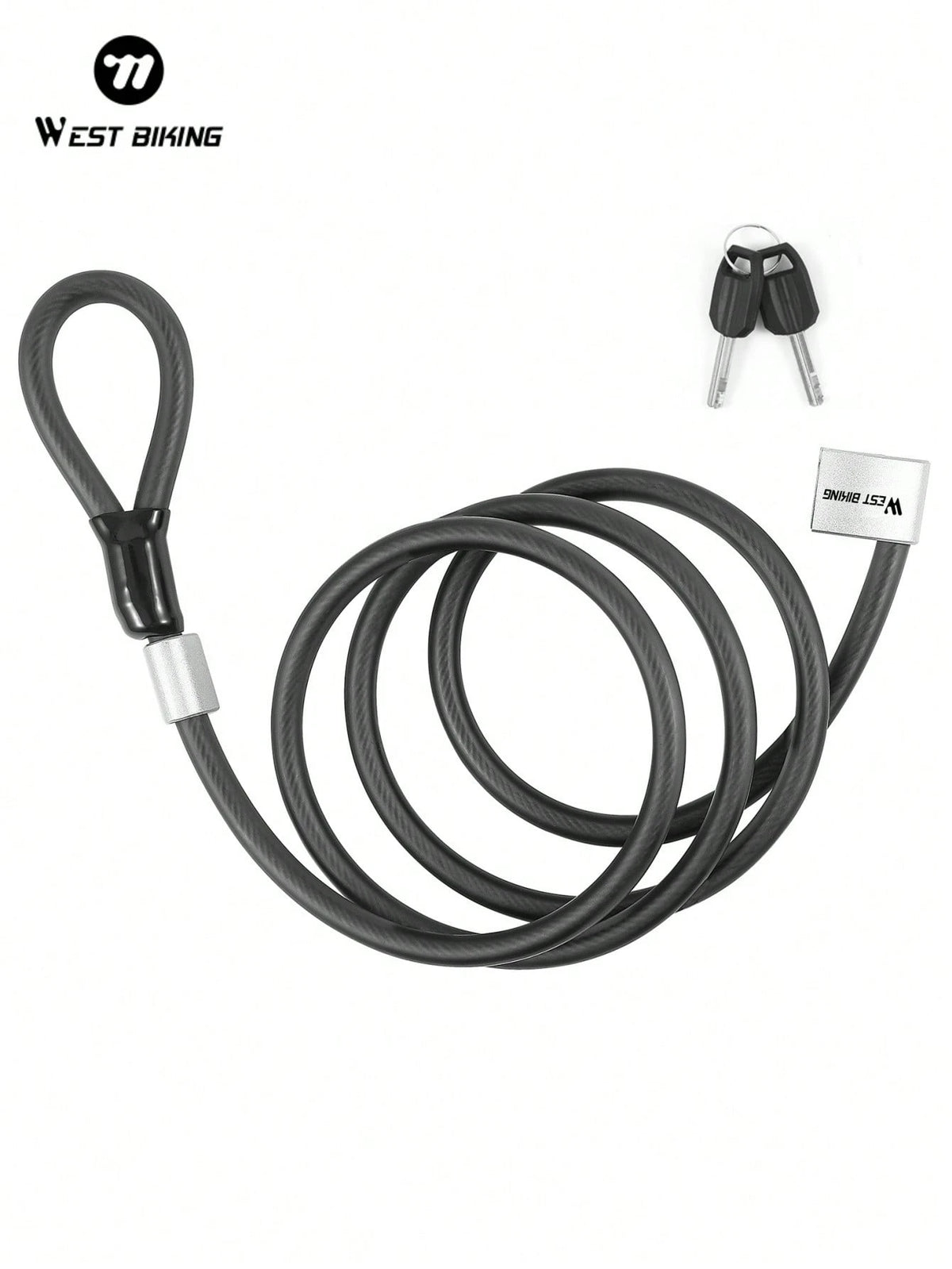 WEST BIKING Bike Cable Steel Lock MTB Road Outdoor Bicycle Security Anti-Theft Cable Lock With 2 Keys Motorcycle Scooter Lock Bicycle Accessories