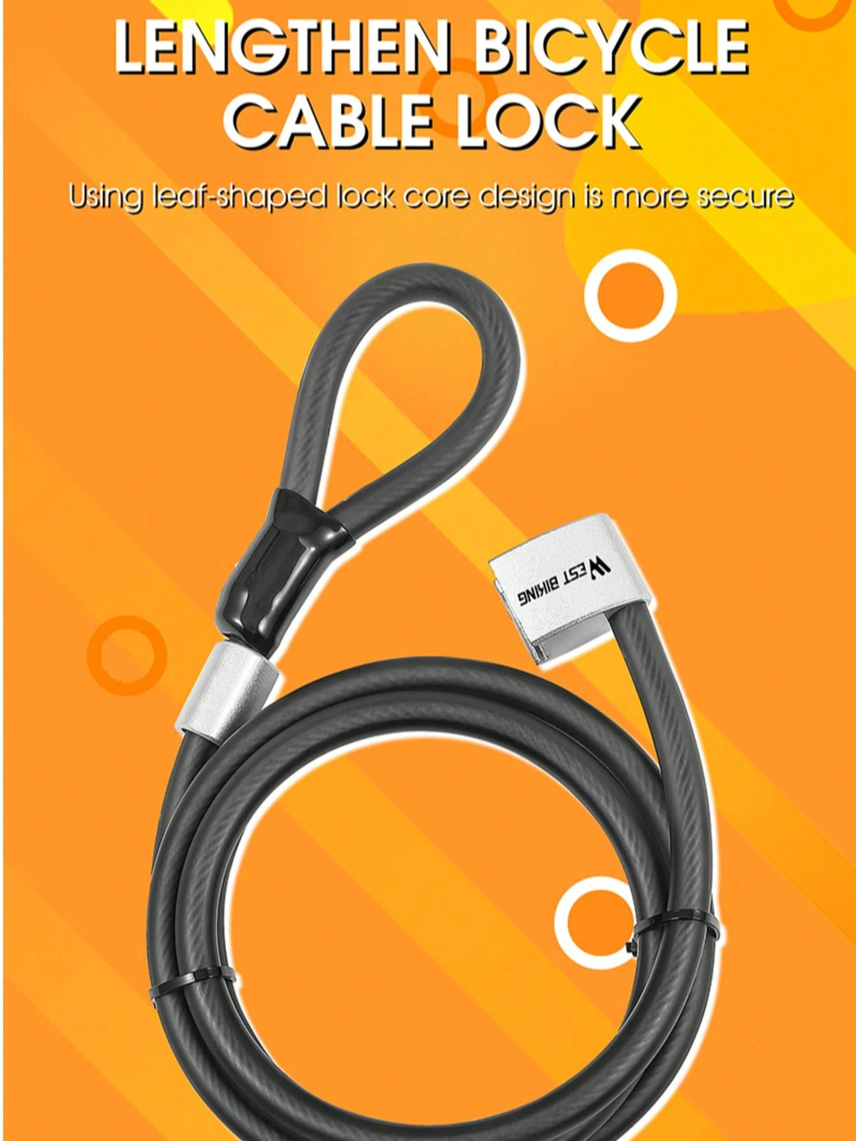 WEST BIKING Bike Cable Steel Lock MTB Road Outdoor Bicycle Security Anti-Theft Cable Lock With 2 Keys Motorcycle Scooter Lock Bicycle Accessories