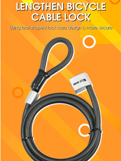 WEST BIKING Bike Cable Steel Lock MTB Road Outdoor Bicycle Security Anti-Theft Cable Lock With 2 Keys Motorcycle Scooter Lock Bicycle Accessories