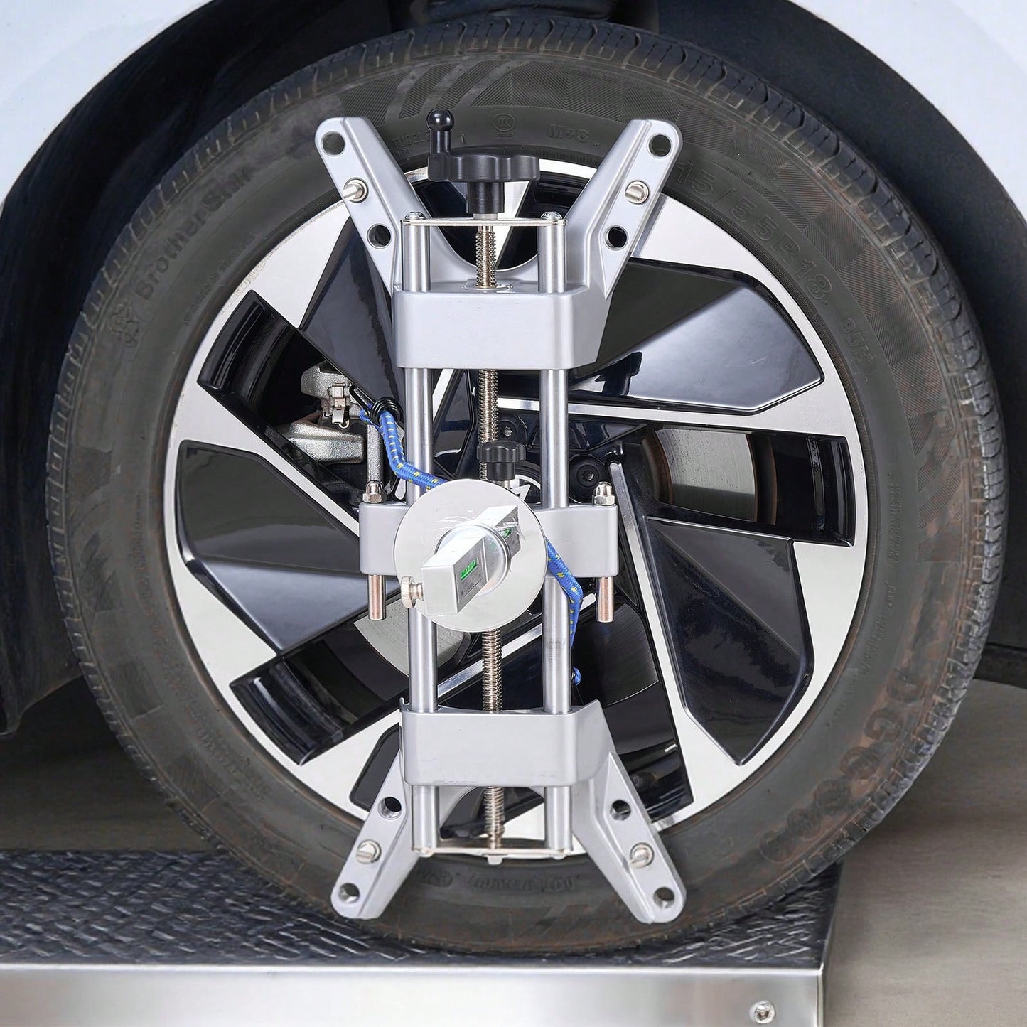Wheel Clamp & Magnetic Adapter, 1 PC Aluminum Alloy Wheel Alignment Tool For Precise Camber Gauge, Fits 11-25 Inch Rims, Universal Magnetic Gauge Tire Repair Tool For Car Truck SUV Motorcycle