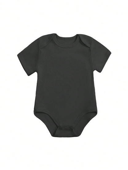 White Baby Clothing With "SHHH... I'M WATCHING ANIME WITH DADDY" Print Baby Boys And Girls 2025 Newborn Baby Bodysuit Casual Short Sleeve Knitted Fabric Monogram Print Regular Baby Clothing Suitable F
