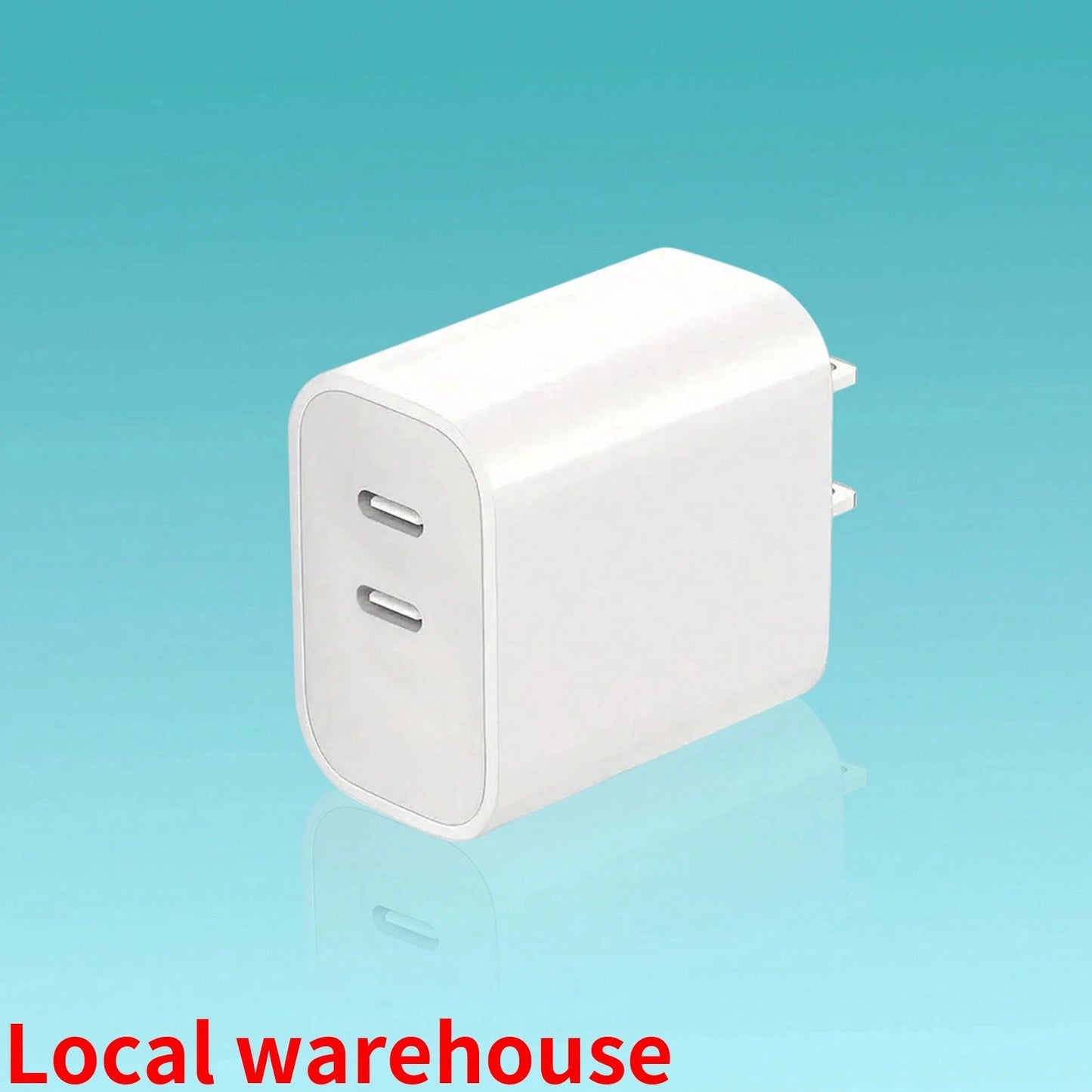 White Dual-Port Type-C PD Fast Charging Wall Charger, High-Speed Power Adapter For Android Phones/Tablets & IPad Series, Local Warehouse Suitable For Multiple People Charging, Multiple Devices Chargin