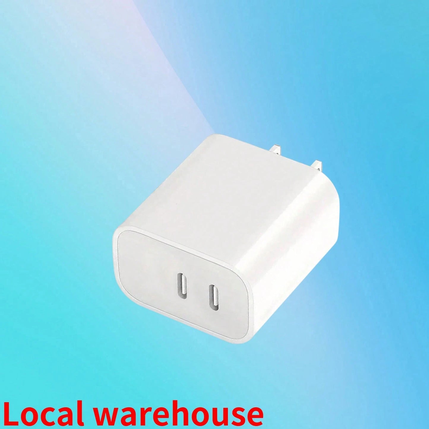 White Dual-Port Type-C PD Fast Charging Wall Charger, High-Speed Power Adapter For Android Phones/Tablets & IPad Series, Local Warehouse Suitable For Multiple People Charging, Multiple Devices Chargin