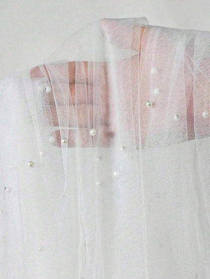 White Pearl Gauze Tablecloth Bohemian Country Style Cheesecloth Table Runner For Baby Shower Wedding Party Home Decor