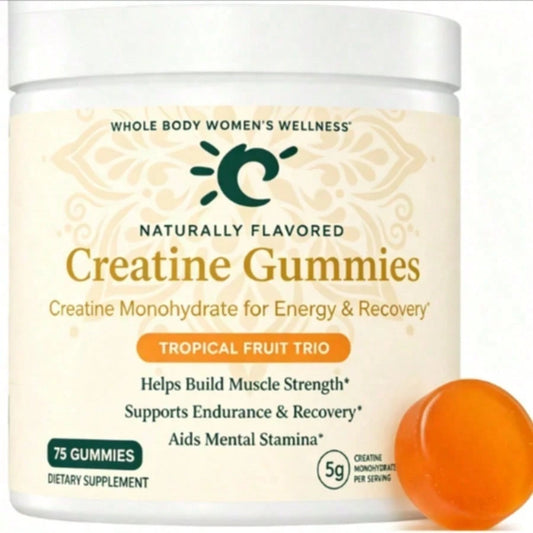 Whole Body Women's Wellness Creatine Soft Gummies Contain Creatine Monohydrate Natural Fruit Flavor Vegan Daily Balancing Nutrient Chews Gluten Free Portable Dietary Snack For Ladies