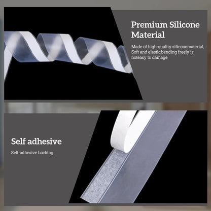 Windproof Strip Door Sealing Strip, Silicone Sealing Strip For House Door Obstruction Door, And Glass Shower Door, Used For Collision And Side Window Gaps, Winter Window Insulation