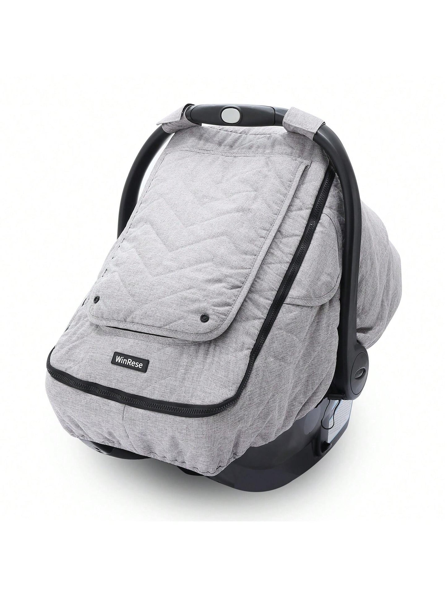 WinRese Baby Car Seat Cover- 3-Layer Thick Fabric, Waterproof, Breathable Mesh Window- Windproof & Snow Blocking, Keep Baby Warm In Winter- Universal Fit For Infant Car Seat And Carrier, Baby Boys