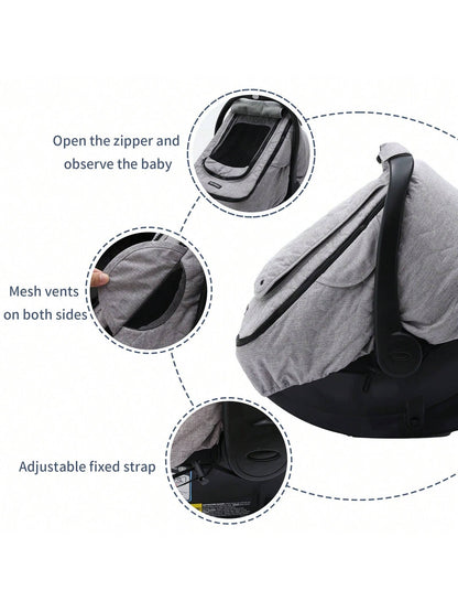 WinRese Baby Car Seat Cover- 3-Layer Thick Fabric, Waterproof, Breathable Mesh Window- Windproof & Snow Blocking, Keep Baby Warm In Winter- Universal Fit For Infant Car Seat And Carrier, Baby Boys