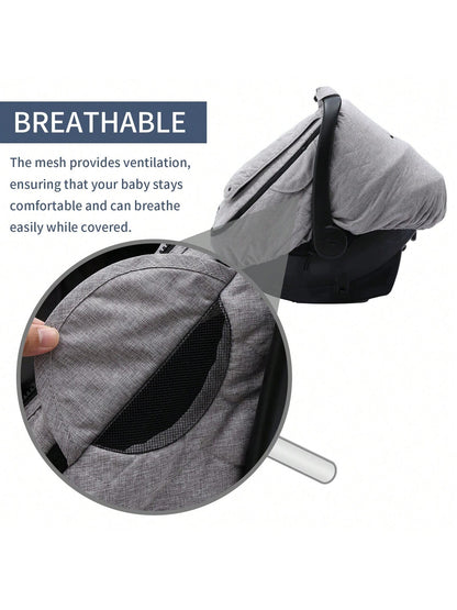 WinRese Baby Car Seat Cover- 3-Layer Thick Fabric, Waterproof, Breathable Mesh Window- Windproof & Snow Blocking, Keep Baby Warm In Winter- Universal Fit For Infant Car Seat And Carrier, Baby Boys