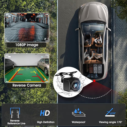 Wireless CarPlay Screen For Car, IPS HD Portable Car Touchscreen, Wireless Apple CarPlay & Android Auto Car Stereo With Backup Camera, Bluetooth, Navigation, Mirror Link, Universal Vehicle Multimedi