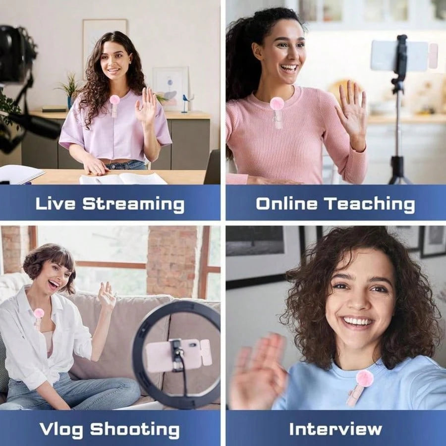 Wireless Mini Microphone, Compatible With IPhone And Android; Noise-Canceling Wireless Lavalier Mic, USB-C Portable Clip-On Microphone, Suitable For Video Recording, Short Videos, Live Streaming Equip