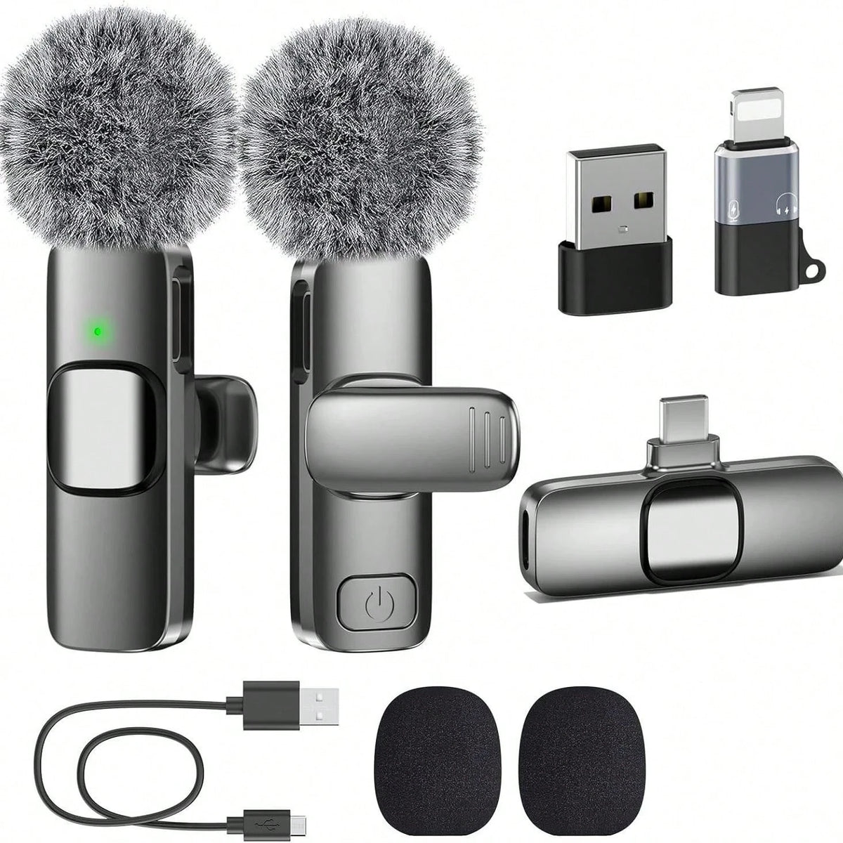 Wireless Mini Microphone, Compatible With IPhone And Android; Noise-Canceling Wireless Lavalier Mic, USB-C Portable Clip-On Microphone, Suitable For Video Recording, Short Videos, Live Streaming Equip