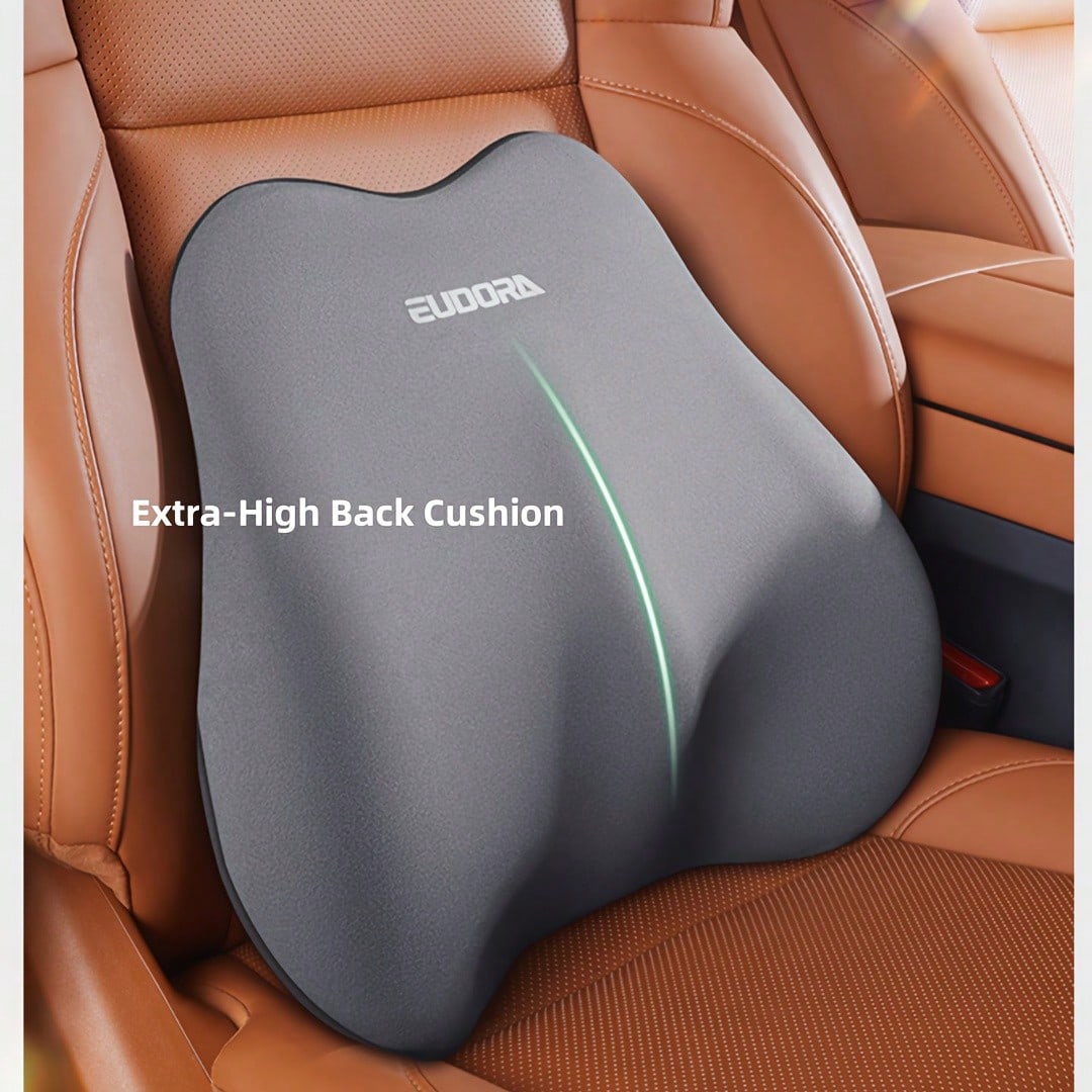 WNUU7Y13 Car Seat Cushion & Back Cushion Set| Winter Warmth & Comfort BoostMemory Foam + Ergonomic Design| Fits Waist/Back, Eases Long-Drive FatigueUniversal For Sedans, SUVs, Trucks| Soft & Elasti