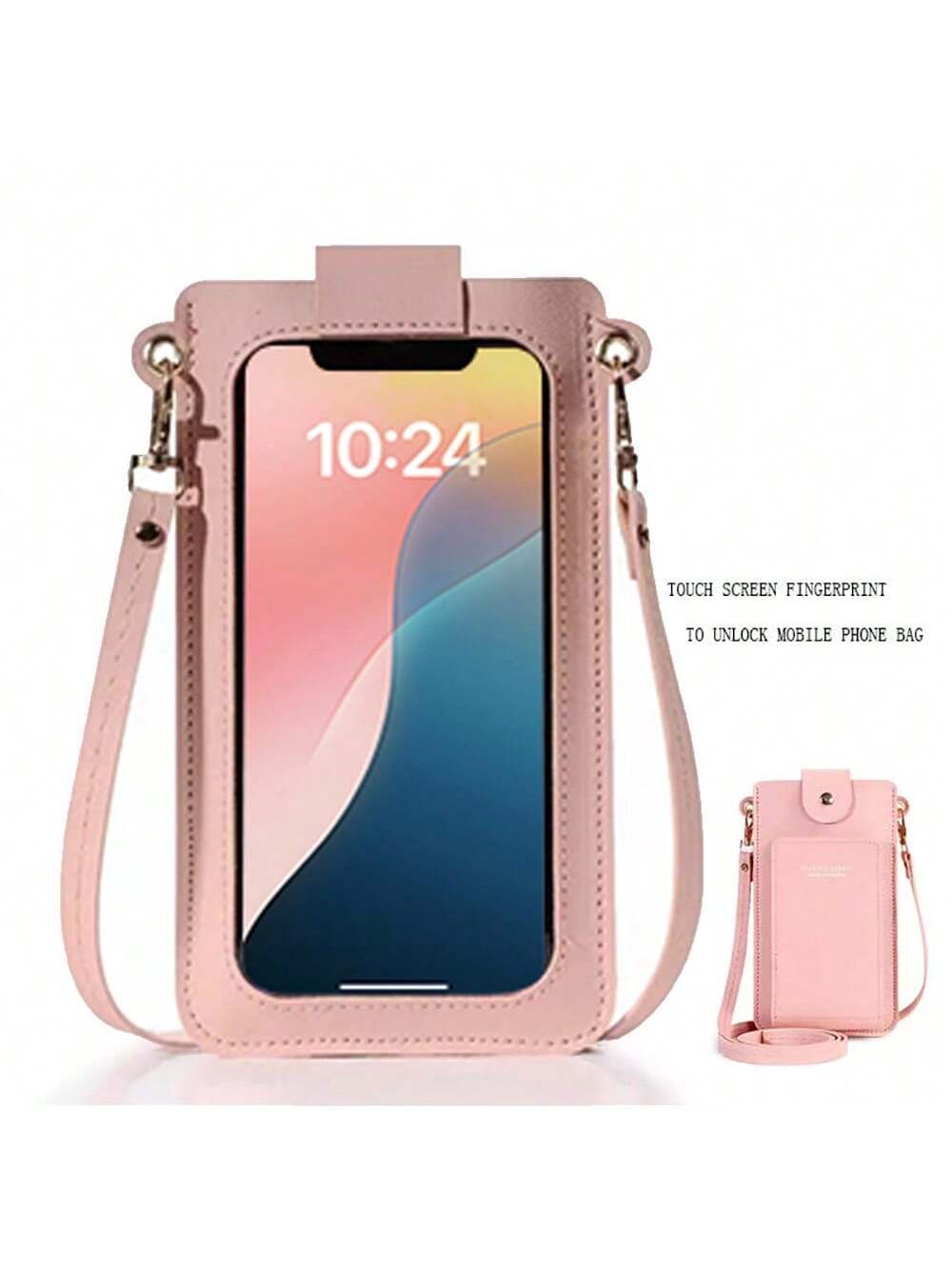 Women Bags Soft Leather Wallets Touch Screen Cell Phone Crossbody Shoulder Strap Handbag For Female Women's Bags For Carrying Mobile Phones Fashionable Key Bag Gifts Cross Body Bag Women Valentines Ce