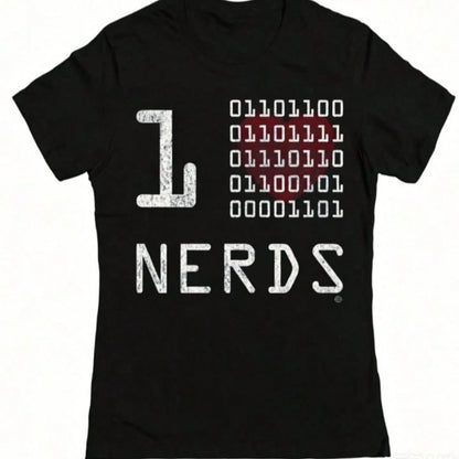 Women Binary Code Nerd Graphic T Shirt Funny Programmer Geek Science Technology Casual Short Sleeve Tee Back To School Gift