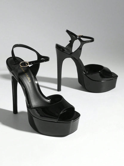 Women Platform 5.75'' Ultra High Heeled Sandals 2026 New Summer Open Toe Adjustable Ankle Strap Dress Shoes Sexy Party Runway Stiletto Heels