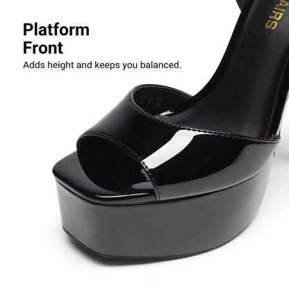 Women Platform 5.75'' Ultra High Heeled Sandals 2026 New Summer Open Toe Adjustable Ankle Strap Dress Shoes Sexy Party Runway Stiletto Heels