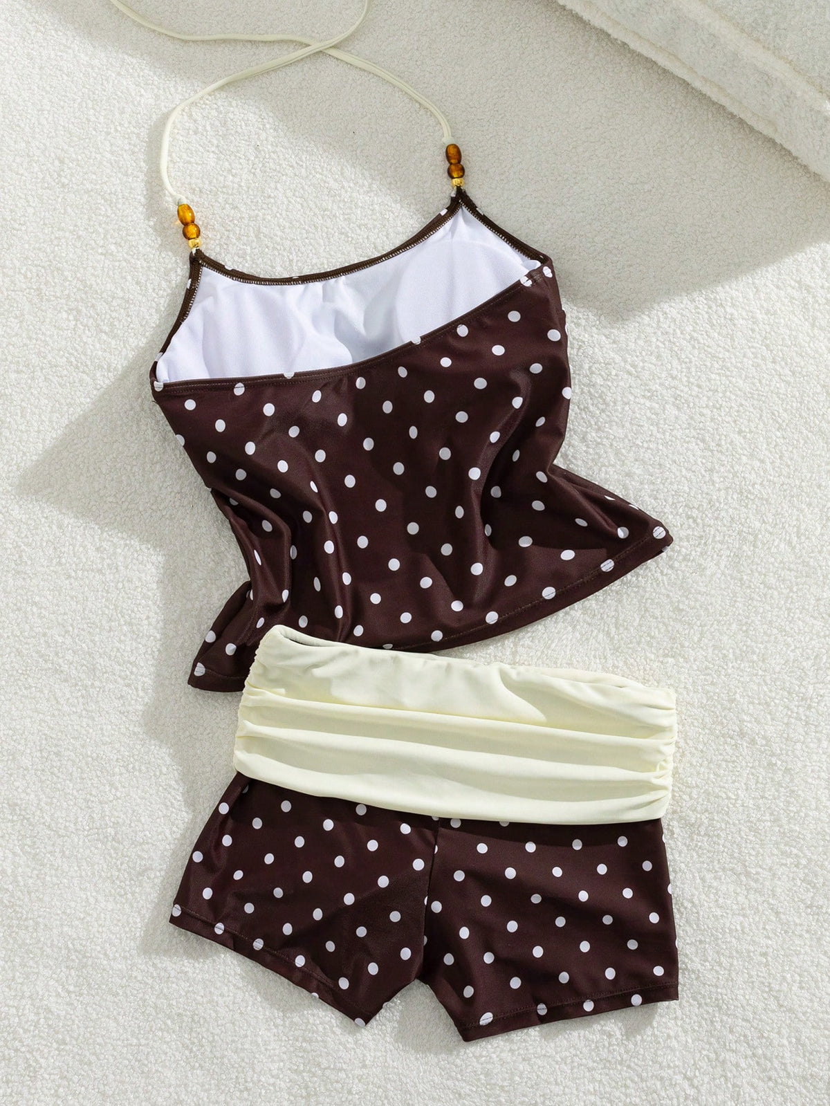 Women's Beaded Halter Tankini Set/Outerwear/Casual/Y2K Style/Basic/Back To School Vacation