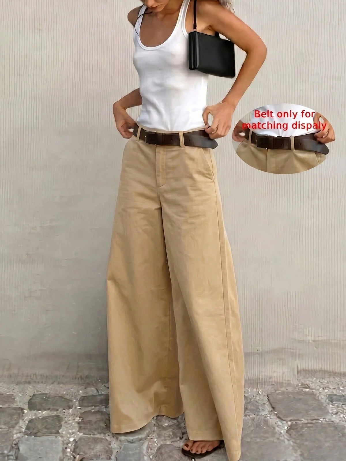 Women's Casual Everyday Commute Solid Color Loose Wide Leg Pants, Versatile For All Seasons, Minimalist, Quiet Luxury