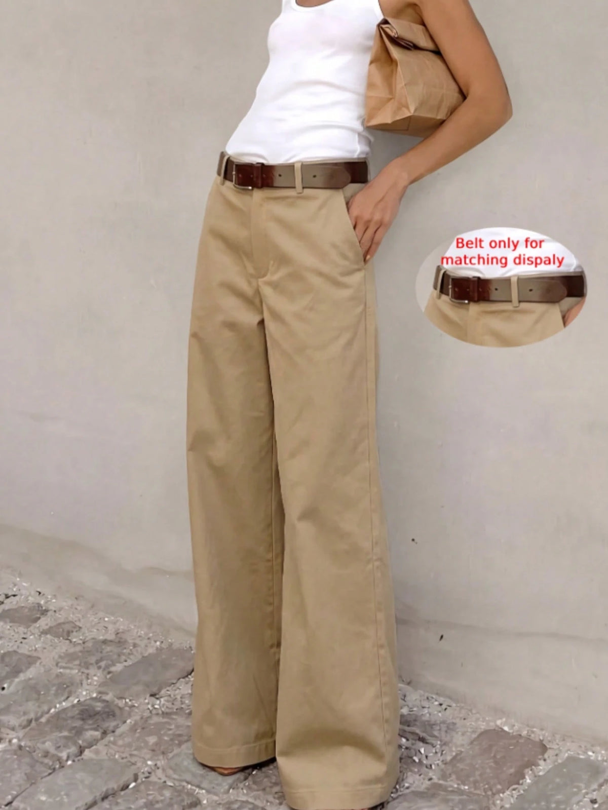 Women's Casual Everyday Commute Solid Color Loose Wide Leg Pants, Versatile For All Seasons, Minimalist, Quiet Luxury