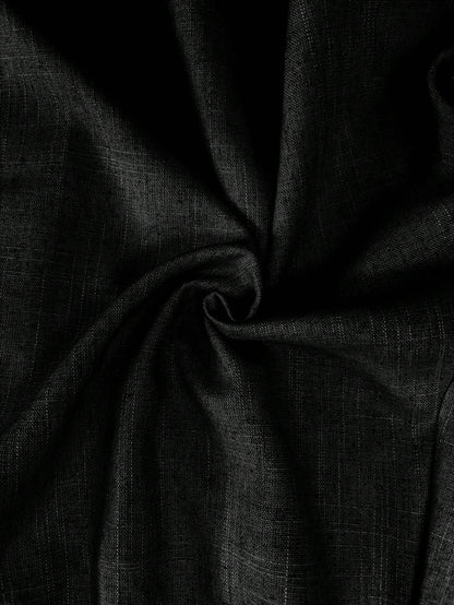 Women's Casual Linen Blend Pleated Design Side Pocket A-Line Shorts, Spring/Summer Black, Vacationcore, Everyday Wear