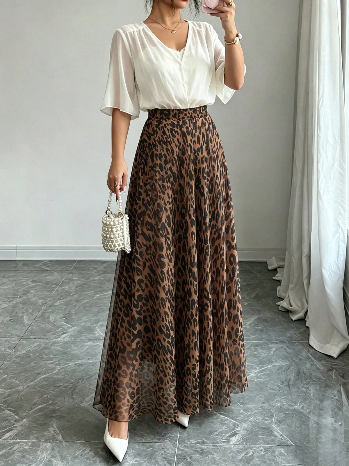 Women's Elegant Charm Cashew Flower Print Design Fashionable Casual Skirt Yellow