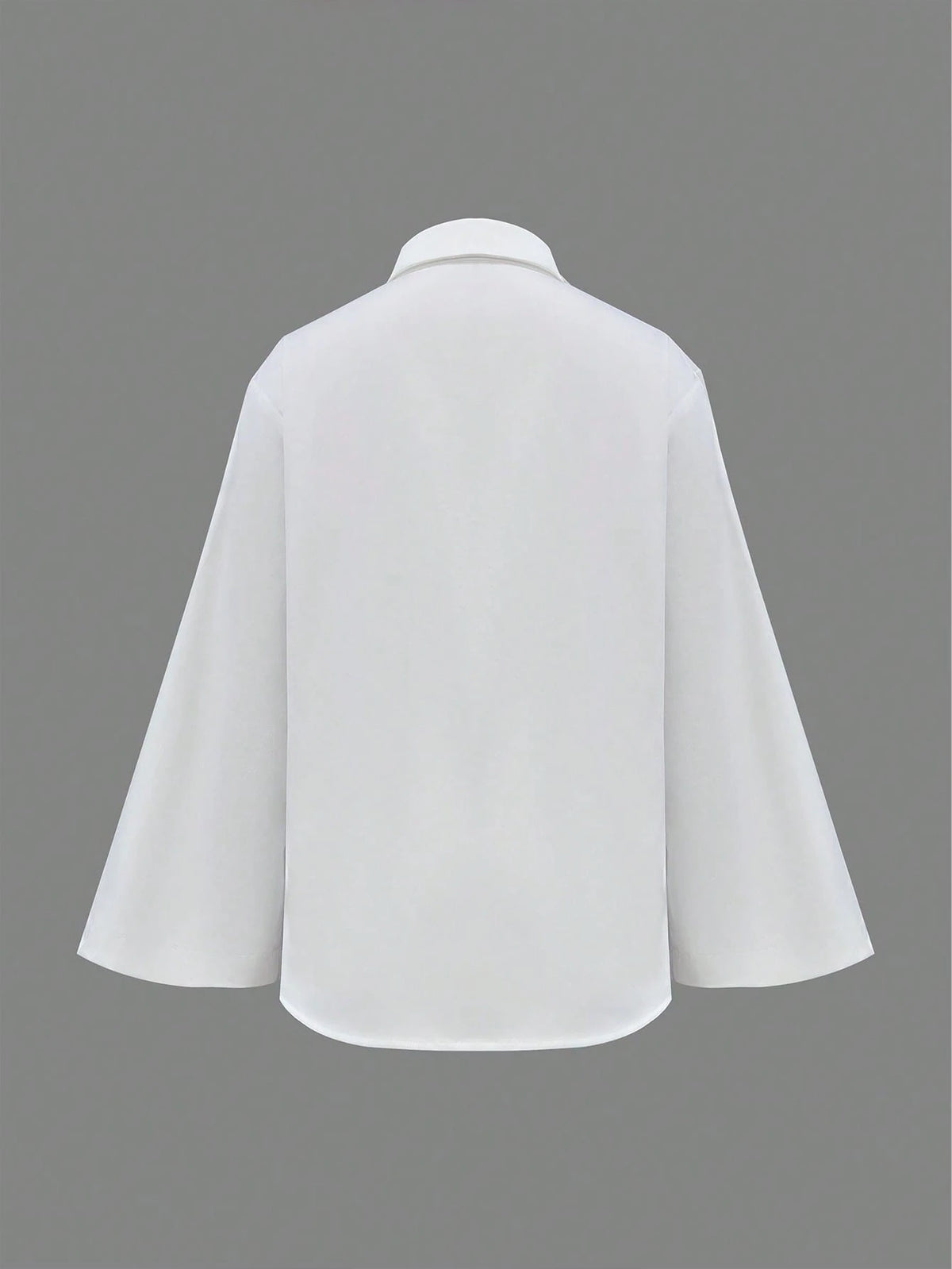 Women's Elegant Solid Color Casual Turndown Collar Long Sleeve Shirt, Polyester Fabric, Graceful For Office & Daily Wear, Spring/Summer Black