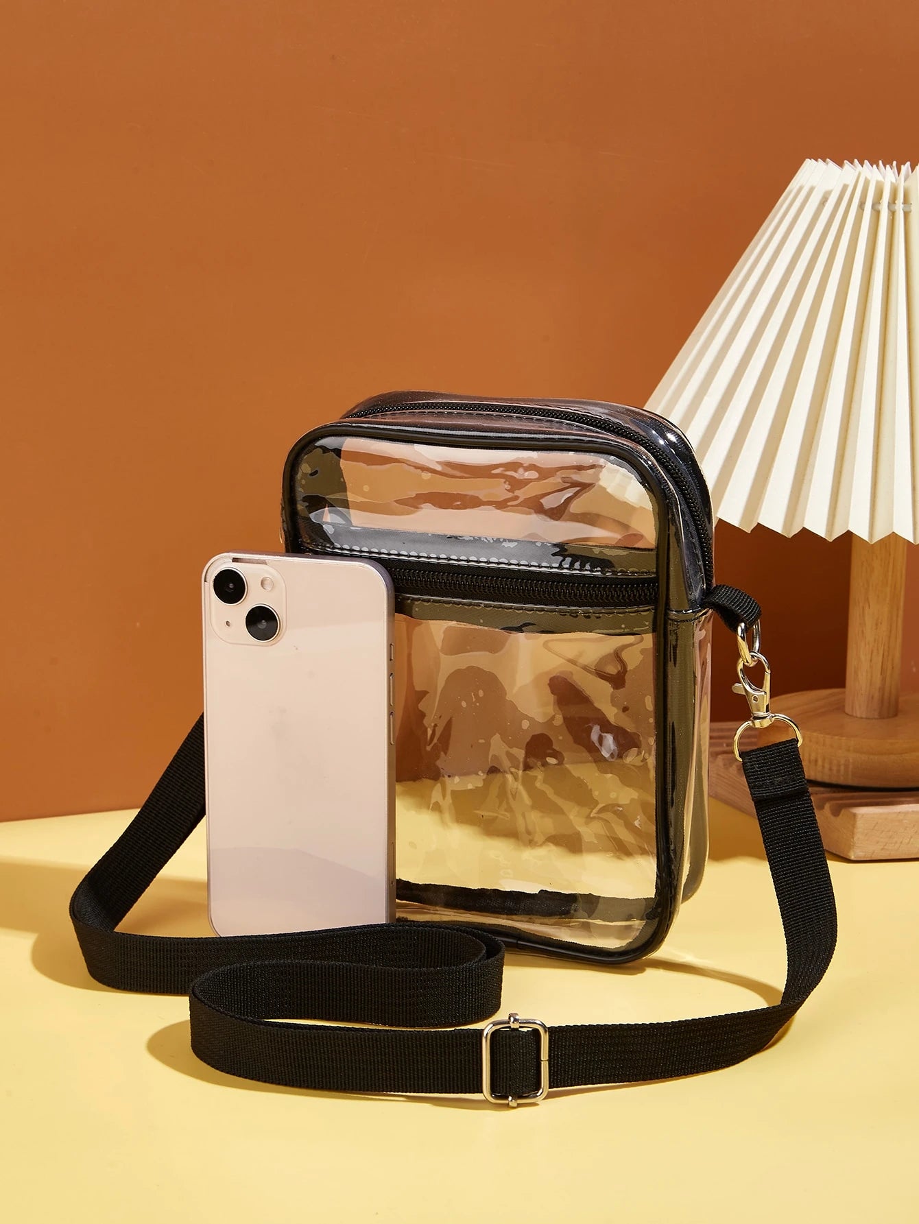 Women's Mini Transparent Beach Crossbody Phone Bag, Stadium Approved Bag, Size 19 X 14.5 X 5 Inches, Transparent Handbag, Suitable For Concerts, Sports Events, Festivals And Other Occasions.