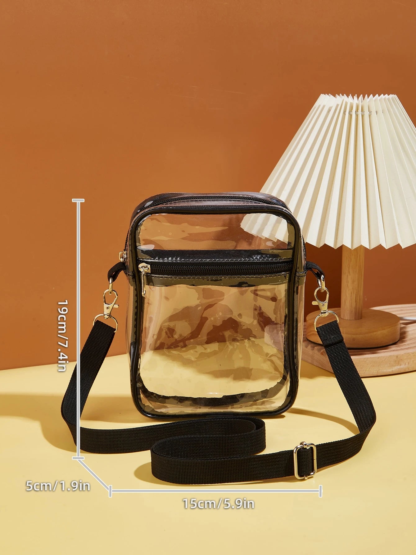 Women's Mini Transparent Beach Crossbody Phone Bag, Stadium Approved Bag, Size 19 X 14.5 X 5 Inches, Transparent Handbag, Suitable For Concerts, Sports Events, Festivals And Other Occasions.