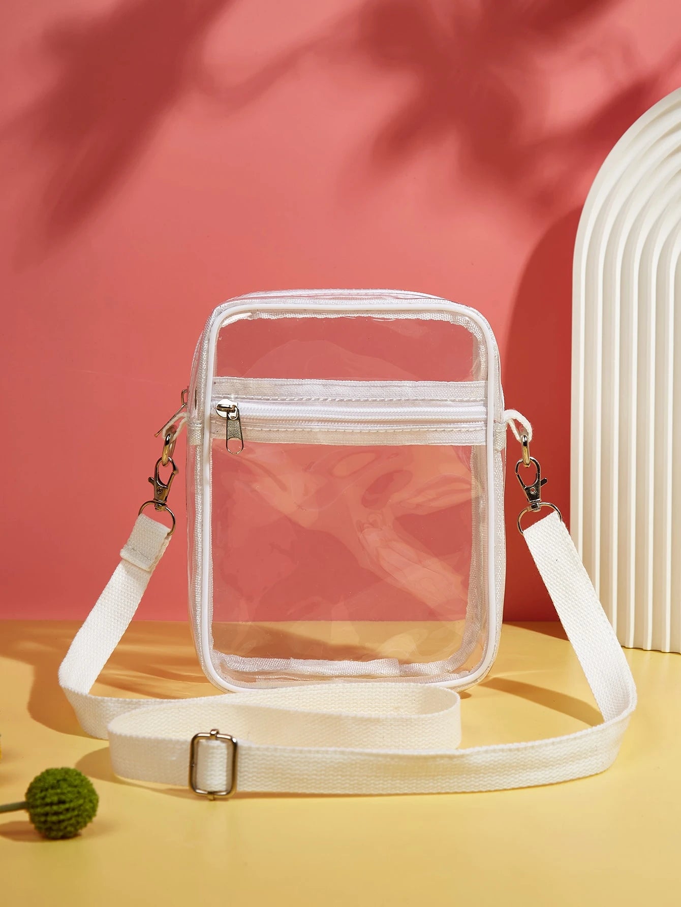 Women's Mini Transparent Beach Crossbody Phone Bag, Stadium Approved Bag, Size 19 X 14.5 X 5 Inches, Transparent Handbag, Suitable For Concerts, Sports Events, Festivals And Other Occasions.