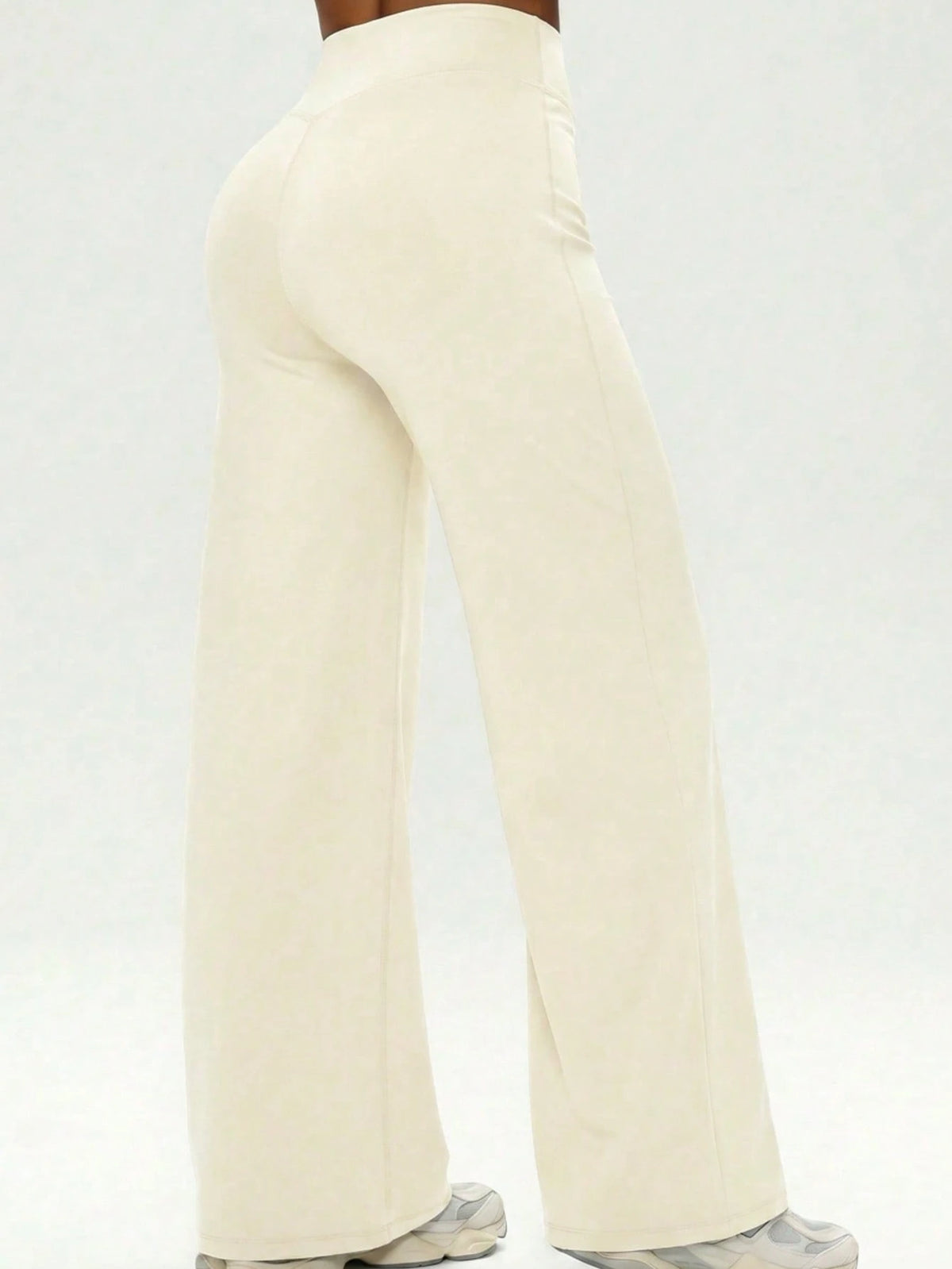 Women's Minimalist High Waist Sports Fitness Running Wide Leg Pants, Comfortable Casual Leggings, High Stretch Flared Commuting Yoga Trousers
