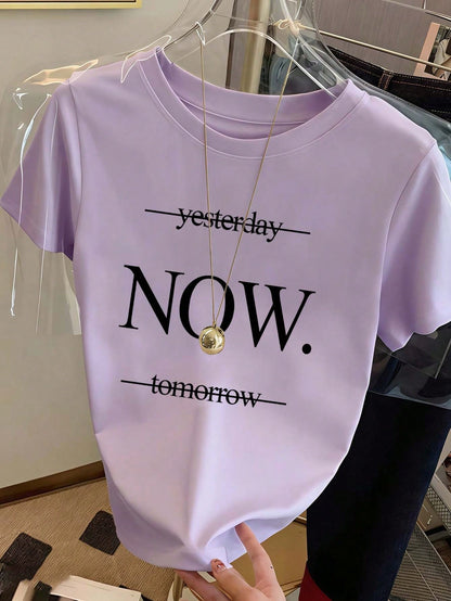 Women's New Casual Cute Pattern Loose Versatile Round Neck Short Sleeve T-Shirt, Fashionable Everyday Top, Suitable For Daily And Holiday Wear Summer
