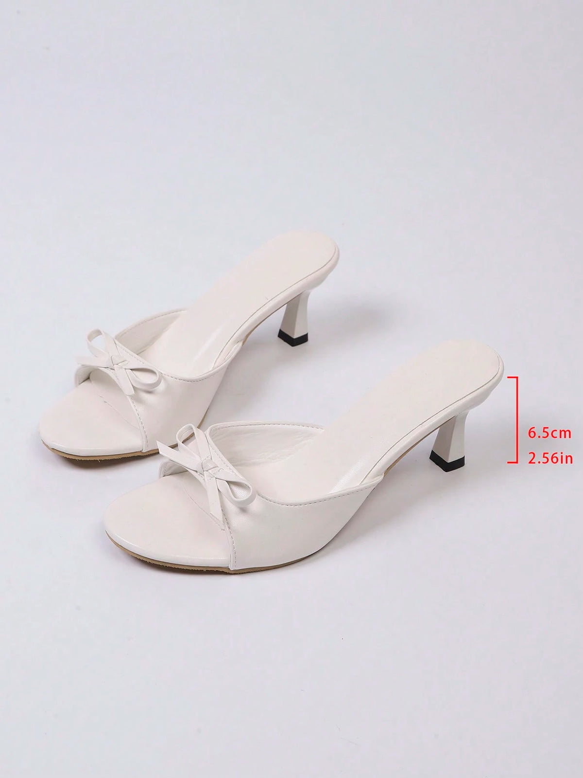 Women's New Fashionable And Elegant Stiletto Heeled Sandals, Sweet Bow Decor Peep Toe Design, Solid Color Platform Slip-On Sandals, Suitable For Dresses In Formal Or Casual Occasions, Date Night