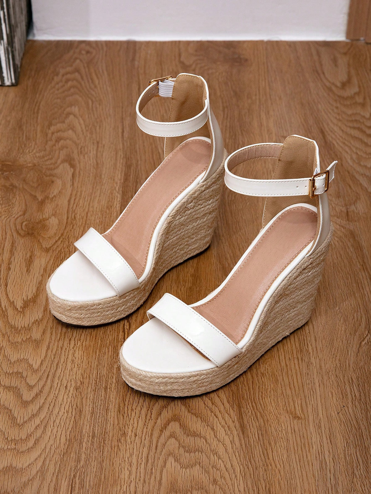 Women's Platform Wedge Heel Platform Jute Strap Open Toe Slide Sandals, Chunky High Heel Shoes For Spring, Travel Essential, Summer Outfits