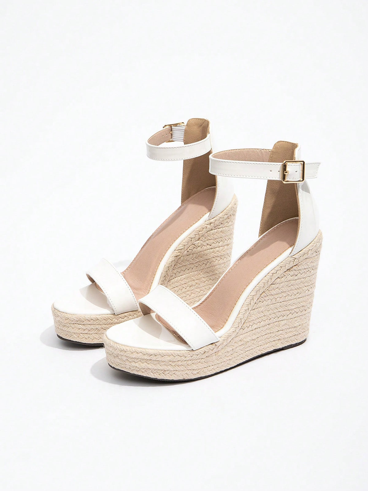 Women's Platform Wedge Heel Platform Jute Strap Open Toe Slide Sandals, Chunky High Heel Shoes For Spring, Travel Essential, Summer Outfits