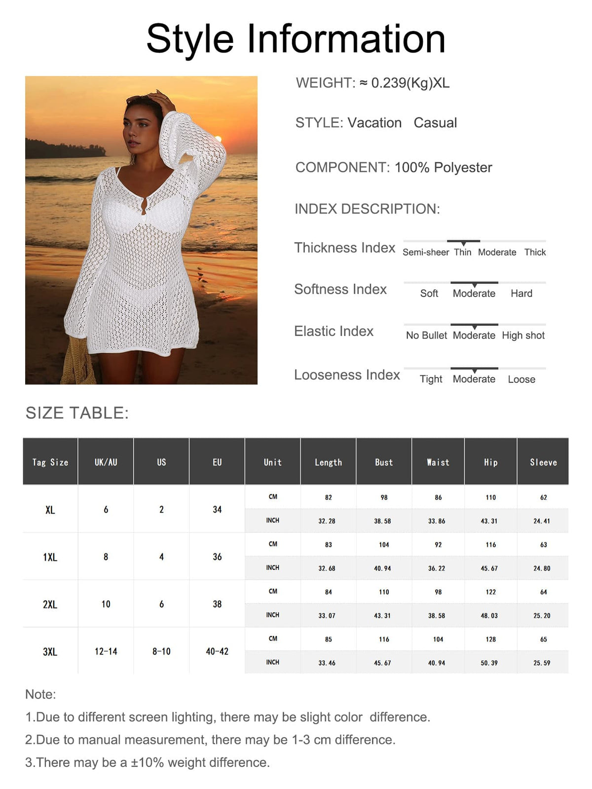 Women's Plus Size Long Sleeve Hollow Crochet Cover-Up, Elegant Bohemian Beach Vacation Style, Summer Holiday Wear Yellow