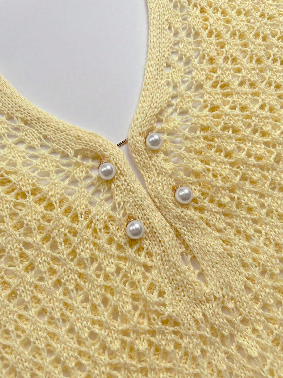 Women's Plus Size Long Sleeve Hollow Crochet Cover-Up, Elegant Bohemian Beach Vacation Style, Summer Holiday Wear Yellow