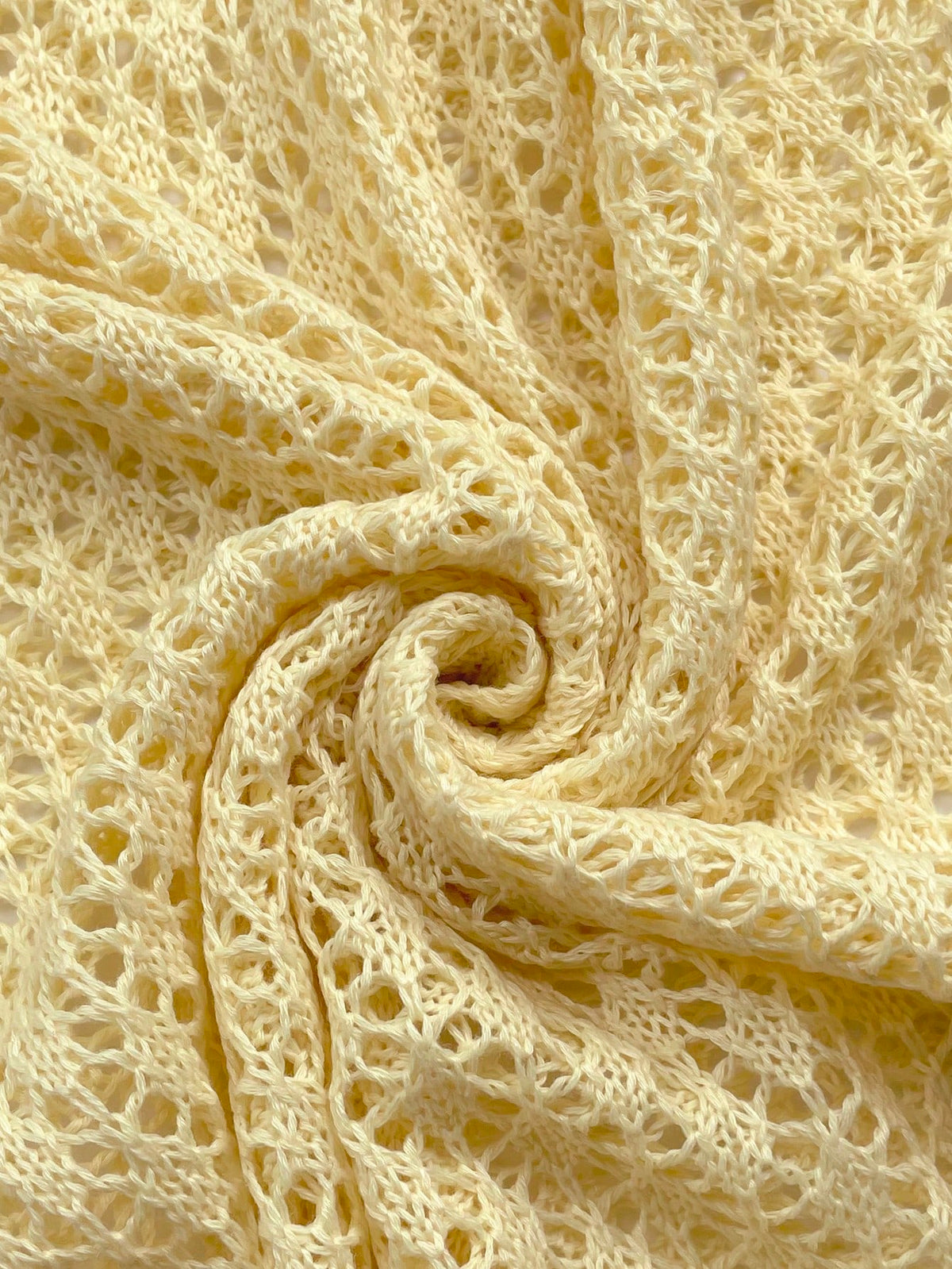 Women's Plus Size Long Sleeve Hollow Crochet Cover-Up, Elegant Bohemian Beach Vacation Style, Summer Holiday Wear Yellow