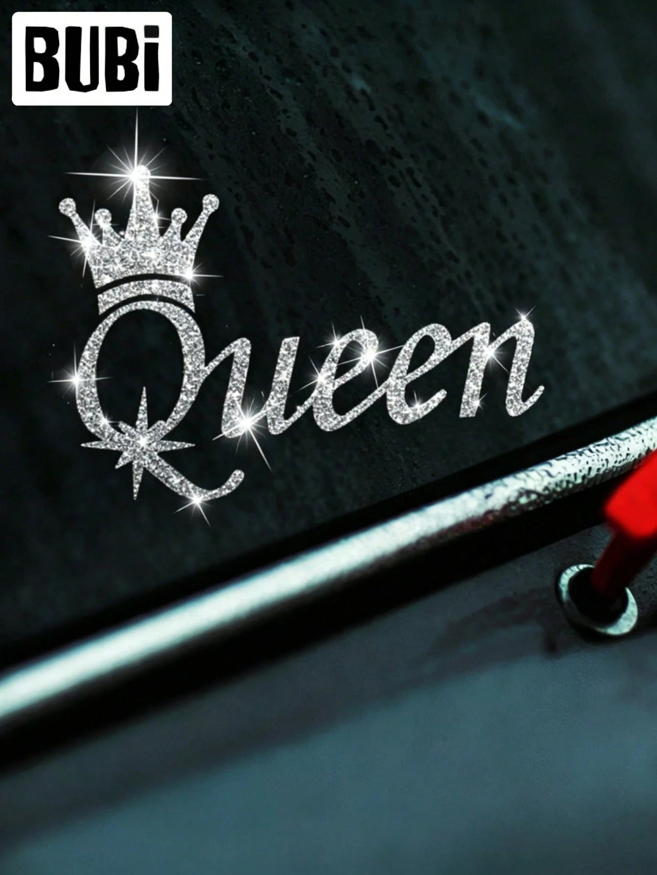 Women's Rhinestone Crown Car Sticker, Waterproof Cute Interesting Universal Rearview Mirror Full Body Car Decal Accessories