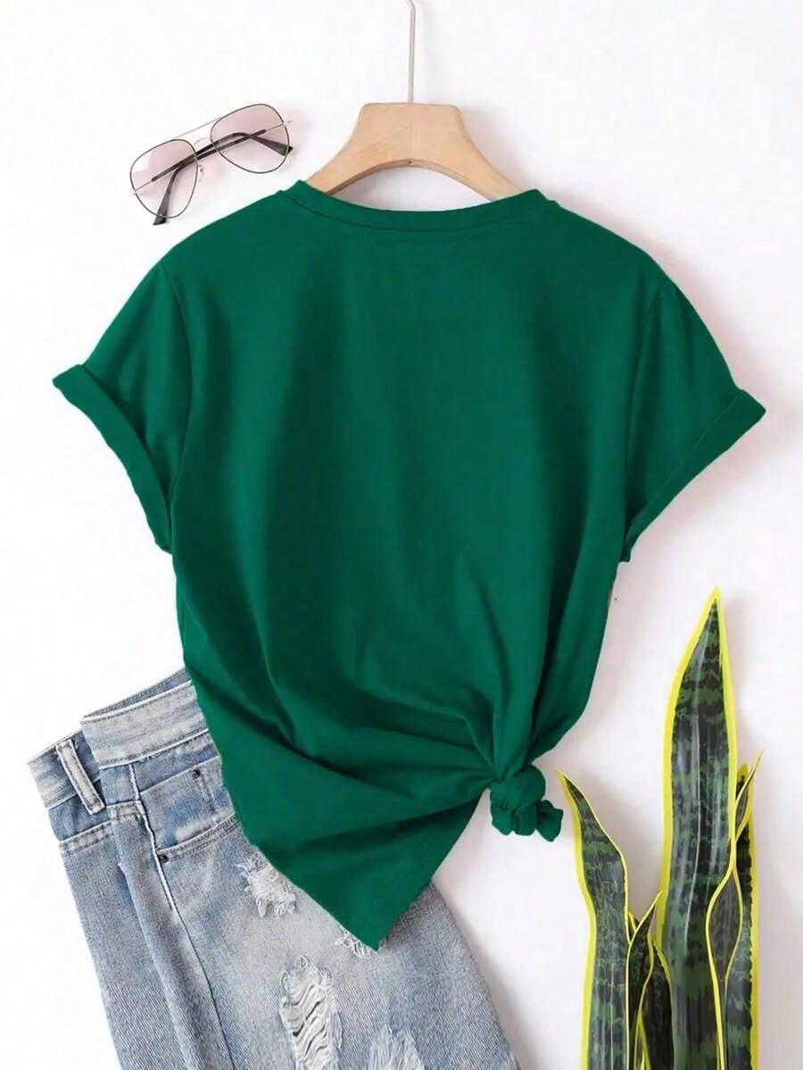 Women's Round Neck Pure Cotton T-Shirt Simple Design Comfortable And Breathable Daily Casual Wear Natural And Elegant Style Summer Party Essential