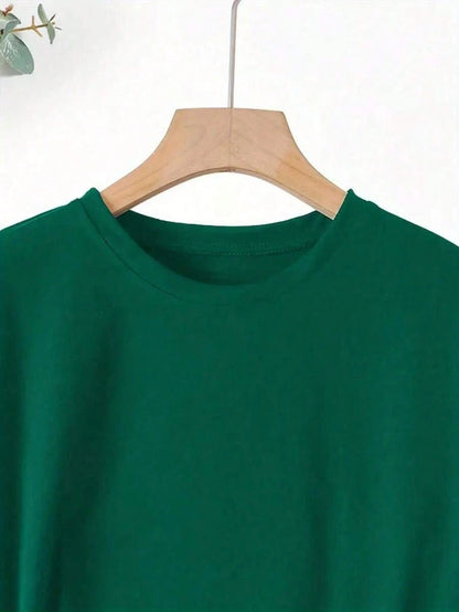 Women's Round Neck Pure Cotton T-Shirt Simple Design Comfortable And Breathable Daily Casual Wear Natural And Elegant Style Summer Party Essential