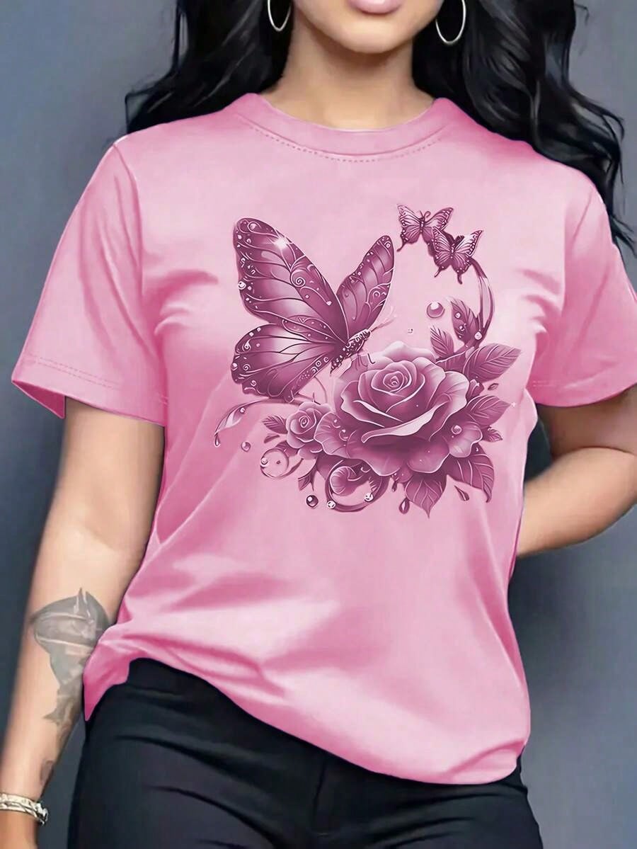 Women's Round Neck Pure Cotton T-Shirt Simple Design Comfortable And Breathable Daily Casual Wear Natural And Elegant Style Summer Party Essential