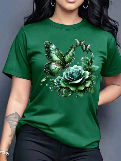 Women's Round Neck Pure Cotton T-Shirt Simple Design Comfortable And Breathable Daily Casual Wear Natural And Elegant Style Summer Party Essential