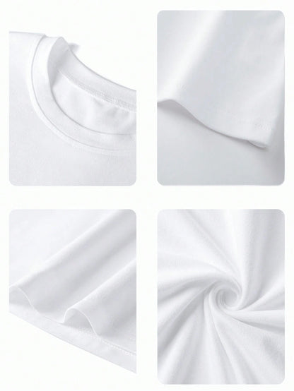 Women's Round Neck Short Sleeve T-Shirt, New Summer Fashion Solid Color Casual Fitted Cropped Top
