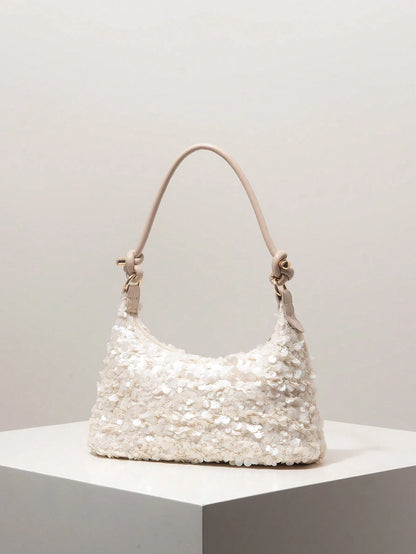 Women's Sequin Shoulder Bag, Suitable For Evening Party, Wedding, Elegant Ladies Handbag Gift