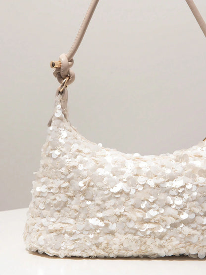 Women's Sequin Shoulder Bag, Suitable For Evening Party, Wedding, Elegant Ladies Handbag Gift