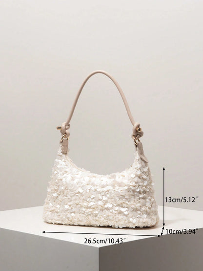 Women's Sequin Shoulder Bag, Suitable For Evening Party, Wedding, Elegant Ladies Handbag Gift