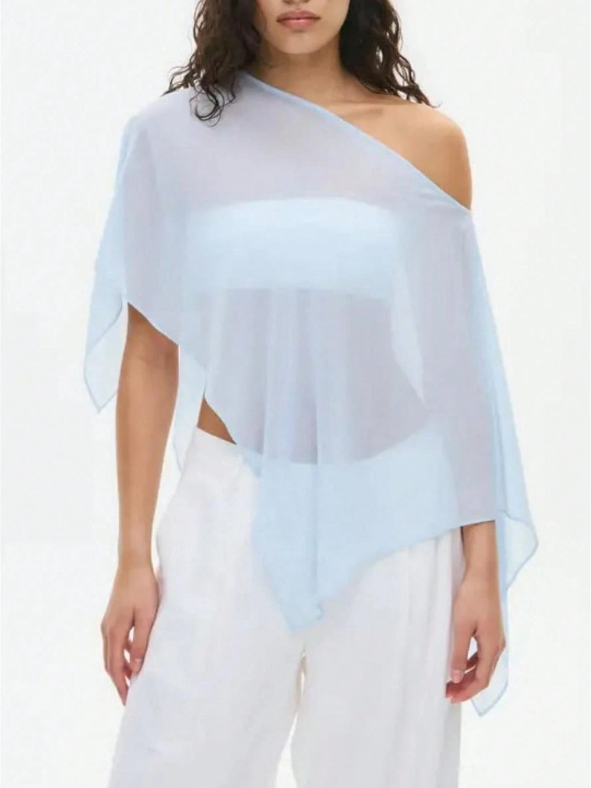 Women's Sheer Mesh Poncho Top, Loose Solid Color Irregular Coverup,See Through Beach Wear,Going Out Aesthetic Streetwear,Summer Vacation Outfits